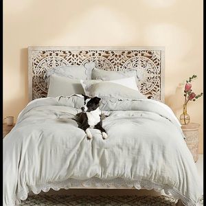 Anthropologie tranquility linen king duvet - gray (no shams)